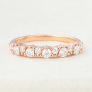 Round Shaped Moissanite Cluster Wedding Band Mapple Gems